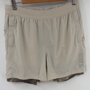 5.11 tactical PT-R havoc pro beige training short knit jersey lined men’s M